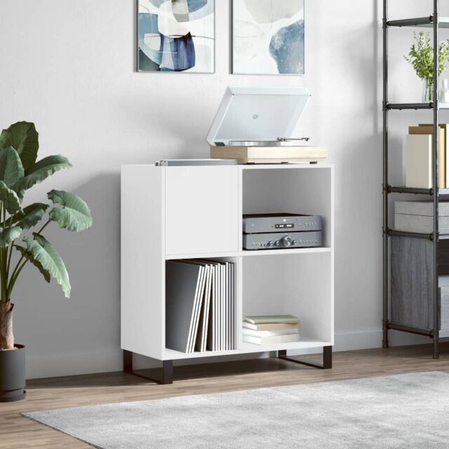 Berkfield Home Record Cabinet White 84.5x38x89 cm Engineered Wood - image 1