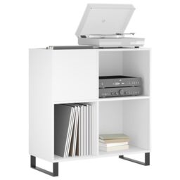 Berkfield Home Record Cabinet White 84.5x38x89 cm Engineered Wood - thumbnail 3
