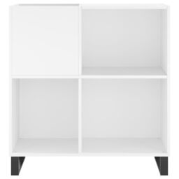 Berkfield Home Record Cabinet White 84.5x38x89 cm Engineered Wood - thumbnail 4