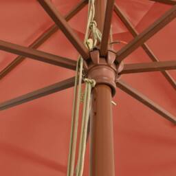 Berkfield Home Garden Parasol with Wooden Pole Terracotta 400x273 cm in Brown - thumbnail 6