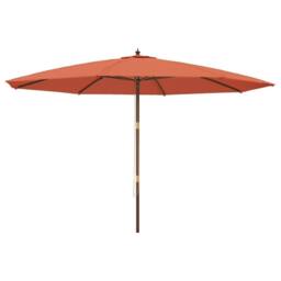Berkfield Home Garden Parasol with Wooden Pole Terracotta 400x273 cm in Brown - thumbnail 2
