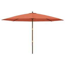 Berkfield Home Garden Parasol with Wooden Pole Terracotta 400x273 cm in Brown - thumbnail 3