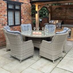Royalcraft Wentworth 6 Seater Comfort Dining Set in Beige - thumbnail 1