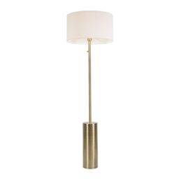 ValueLights Lexy Cream Boucle Shade with Antique Brass Dimmable Floor Lamp - thumbnail 2