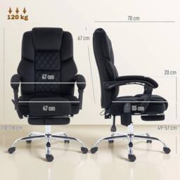 NESTLUNE Massage Office Chair with Heat, 135 Reclining Desk Chair in Black - Size: 100 cm x 15 cm - thumbnail 2