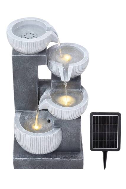 Living and Home Solar-Powered Outdoor Garden Fountain Decor in Grey - image 1