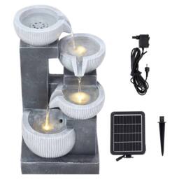 Living and Home Solar-Powered Outdoor Garden Fountain Decor in Grey - thumbnail 3