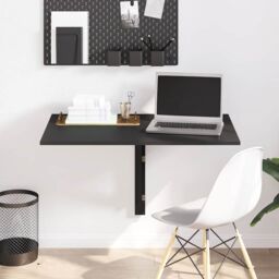 Berkfield Home Folding Wall Table Black 100x60x56 cm Engineered Wood - Size: 100 x 60 x 56 cm - thumbnail 1