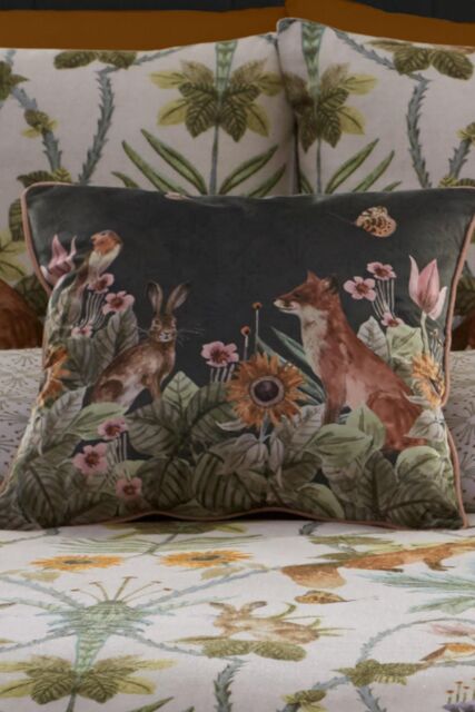 Appletree 'Foxdale' Luxe Velvet Filled Cushion in Natural - Size: 43 cm x 43 cm