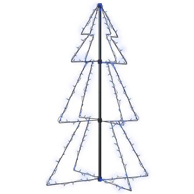 Berkfield Home Christmas Cone Tree 160 LEDs Indoor & Outdoor 78x120 cm in Blue - image 1