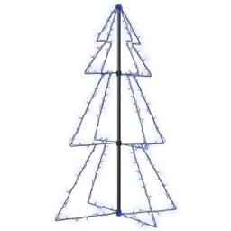 Berkfield Home Christmas Cone Tree 160 LEDs Indoor & Outdoor 78x120 cm in Blue - thumbnail 1