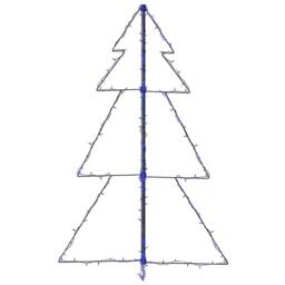 Berkfield Home Christmas Cone Tree 160 LEDs Indoor & Outdoor 78x120 cm in Blue - thumbnail 6