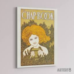 "Artery8 W H Bradley The Chapbook The Pipes June Vintage Cover Canvas Art Print in Green - Size: W12"" x H16""" - thumbnail 2