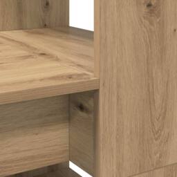Berkfield Home Desk with Storage Artisan Oak 113x54x120 cm Engineered Wood - Size: 113 x 54 x 120 cm - thumbnail 8