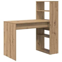 Berkfield Home Desk with Storage Artisan Oak 113x54x120 cm Engineered Wood - Size: 113 x 54 x 120 cm