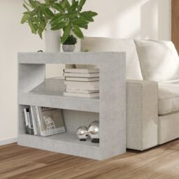 Berkfield Home Book Cabinet/Room Divider Concrete Grey 80x30x72 cm - Size: 80 x 30 x 72 cm - thumbnail 6