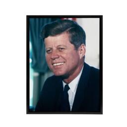 "Artery8 US President John F Kennedy JFK Portrait Framed Canvas Wall Art Print - Size: W12"" x H16""" - thumbnail 1