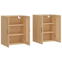 Berkfield Home Wall Mounted Cabinets 2 pcs Sonoma Oak Engineered Wood in Brown - thumbnail 4