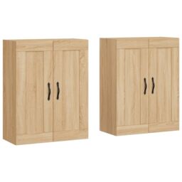 Berkfield Home Wall Mounted Cabinets 2 pcs Sonoma Oak Engineered Wood in Brown - thumbnail 2