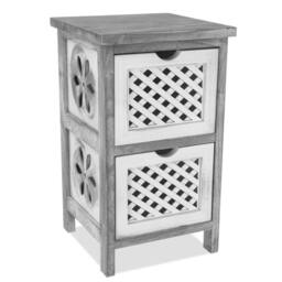 LIVIVO 2-Tier Versatile Wooden Freestanding Drawer Cabinet in White - thumbnail 1