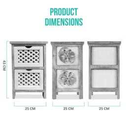 LIVIVO 2-Tier Versatile Wooden Freestanding Drawer Cabinet in White - thumbnail 6