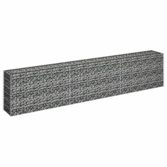 Berkfield Home Durable Gabion Raised Bed Galvanised Steel 270x30x60 cm in Silver - Size: 270 x 30 x 60 cm