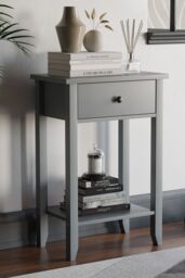 Home Discount Vida Designs Windsor 1 Drawer Console Table Side table Storage Organizer 740 x 500 x 300 mm in Grey - thumbnail 1