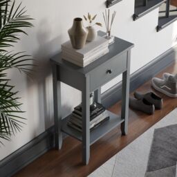 Home Discount Vida Designs Windsor 1 Drawer Console Table Side table Storage Organizer 740 x 500 x 300 mm in Grey - thumbnail 5