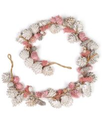 Dibor Dining Table Centrepiece Pine Cone & Pink Bauble Table Garland Swag - Size: Large - thumbnail 2