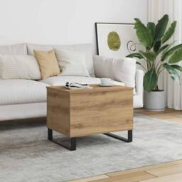 Berkfield Home Durable Coffee Table Artisan Oak 60x44.5x45 cm Engineered Wood in Brown - thumbnail 2