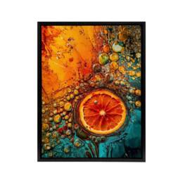 "Artery8 Dried Fruit Slice Abstract Kitchen Decor Framed Canvas Wall Art Print in Orange - Size: W12"" x H16""" - thumbnail 1