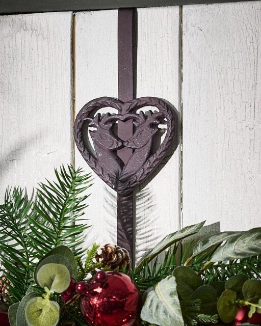 Dibor Kissing Deer Over Door Christmas Decoration Wreath Hanger Hook in Brown - image 1