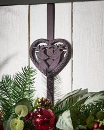 Dibor Kissing Deer Over Door Christmas Decoration Wreath Hanger Hook in Brown