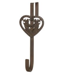 Dibor Kissing Deer Over Door Christmas Decoration Wreath Hanger Hook in Brown - thumbnail 2