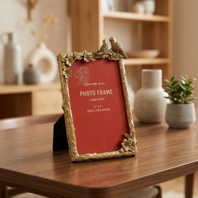 Garden Greatness Botanical Love Birds Photo Frame in Brown - Size: 1 Pack