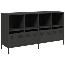 Berkfield Home Sideboard Black 135x39x73.5 cm Cold-rolled Steel - thumbnail 3
