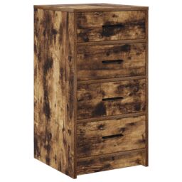 Berkfield Home 3-Piece Dressing Table Set with LED in Smoked Oak Engineered Wood in Brown - thumbnail 6