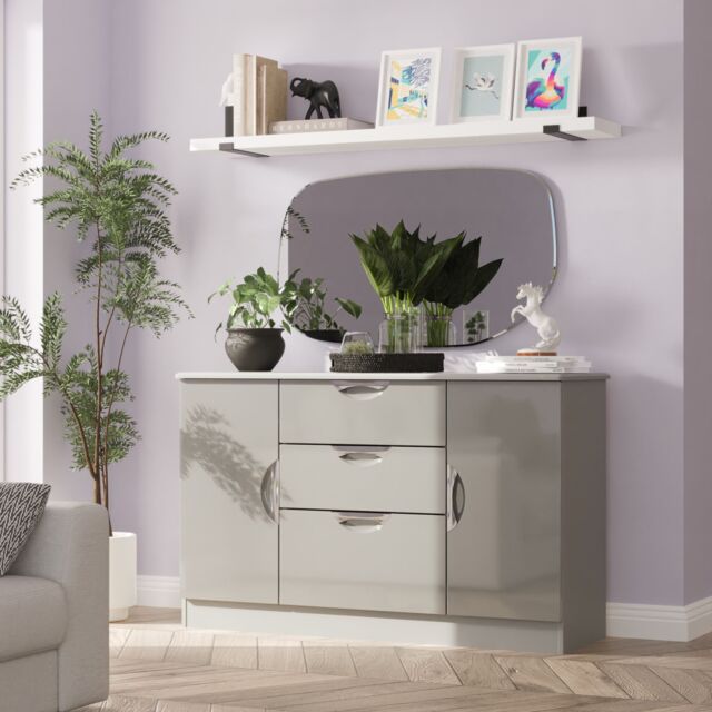 Ready Assembled 2 U Holborn 2 Door 3 Drawer Sideboard (Ready Assembled) in Mid Grey - image 1