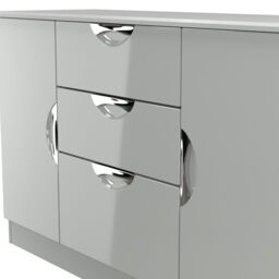 Ready Assembled 2 U Holborn 2 Door 3 Drawer Sideboard (Ready Assembled) in Mid Grey - thumbnail 5