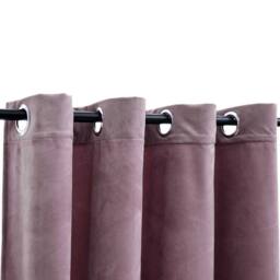 Berkfield Home Blackout Curtains with Rings 2pcs Velvet Antique Pink 140x175cm - Size: 140x175 cm - thumbnail 3