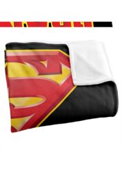 Warner Brothers Superman Logo Officially Licensed Silky Touch Super Soft Throw Blanket 152 x 127 cm in White - thumbnail 3