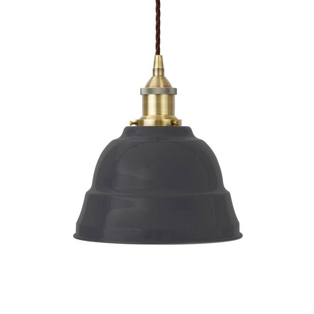 SE Home Slate Grey Lincoln Pendant Light - Antique Brass - Brown Twisted - image 1
