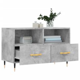 Berkfield Home TV Cabinet Concrete Grey 80x36x50 cm Engineered Wood - Size: 80 x 36 x 50 cm - thumbnail 4