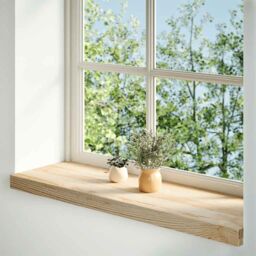 Berkfield Home Window Sills 2 pcs¬†Untreated 90x25x2 cm Solid Wood Oak in Brown - Size: Medium - thumbnail 2