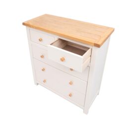 Cabinet Bits Maggiori 5 Drawer Chest of Drawers Wood Knob in Off-White - thumbnail 4