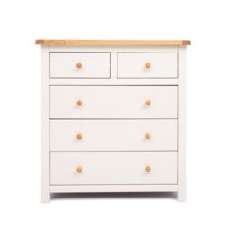 Cabinet Bits Maggiori 5 Drawer Chest of Drawers Wood Knob in Off-White - thumbnail 1