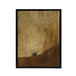 "Artery8 El Perro The Drowning Dog Francisco Goya Framed Canvas Wall Art Print in Brown - Size: W12"" x H16""" - thumbnail 1