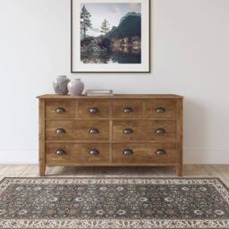 The Rug Shop UK Grey Bordered Floral 7mm Thick Stain-Resistant Traditional Rug - Size: 120 cm x 170 cm - thumbnail 1