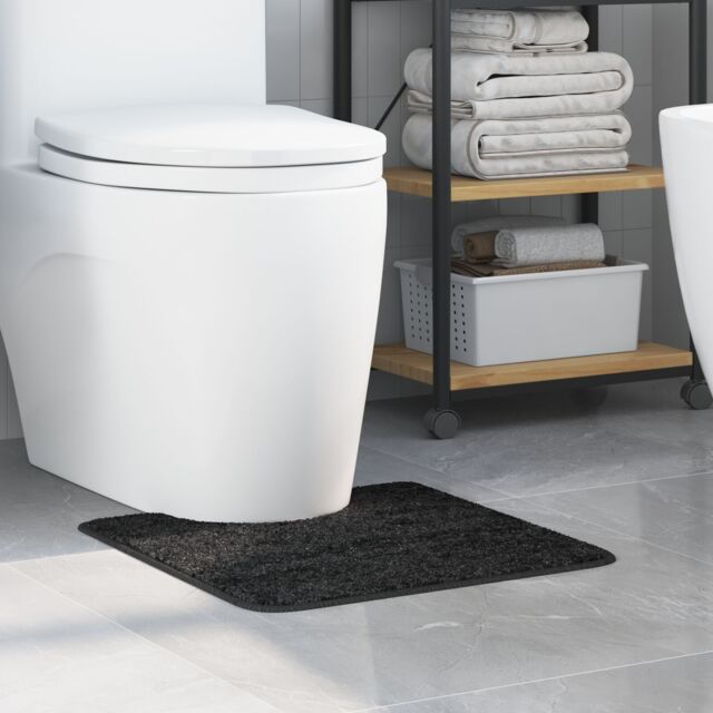 Berkfield Home Bath Mat U-Shaped Dark Grey 50x50 cm Polypropylen Non-Slip - Size: Medium - image 1