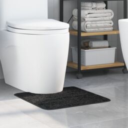 Berkfield Home Bath Mat U-Shaped Dark Grey 50x50 cm Polypropylen Non-Slip - Size: Medium - thumbnail 1